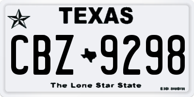 TX license plate CBZ9298