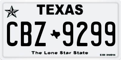 TX license plate CBZ9299