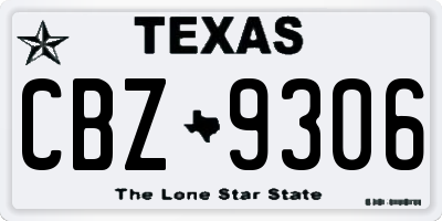 TX license plate CBZ9306