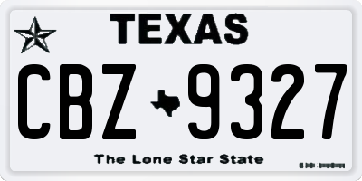 TX license plate CBZ9327