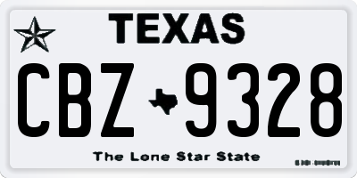 TX license plate CBZ9328