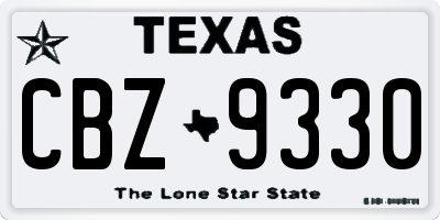 TX license plate CBZ9330