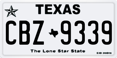 TX license plate CBZ9339