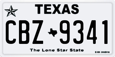 TX license plate CBZ9341