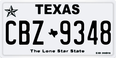 TX license plate CBZ9348