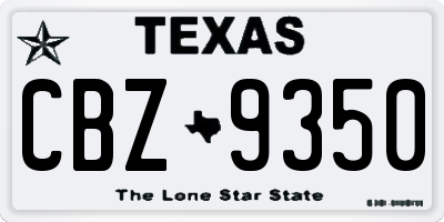 TX license plate CBZ9350