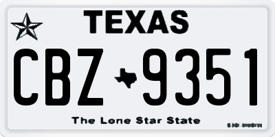 TX license plate CBZ9351