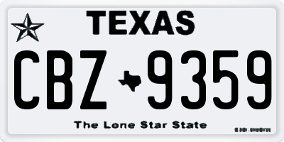 TX license plate CBZ9359