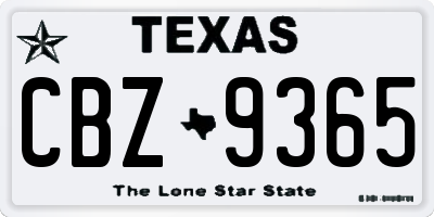 TX license plate CBZ9365