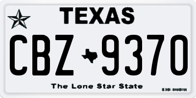 TX license plate CBZ9370