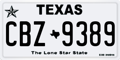 TX license plate CBZ9389