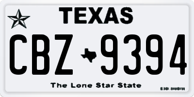 TX license plate CBZ9394