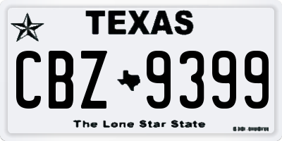 TX license plate CBZ9399