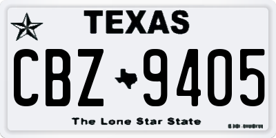 TX license plate CBZ9405