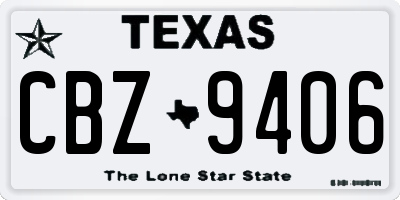 TX license plate CBZ9406