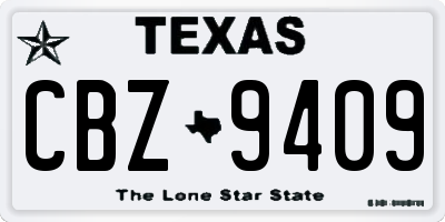 TX license plate CBZ9409