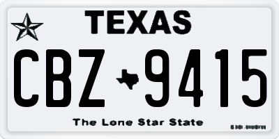 TX license plate CBZ9415