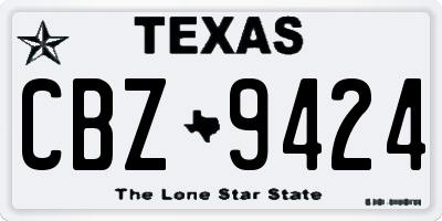 TX license plate CBZ9424