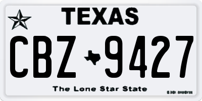 TX license plate CBZ9427