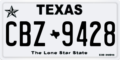 TX license plate CBZ9428