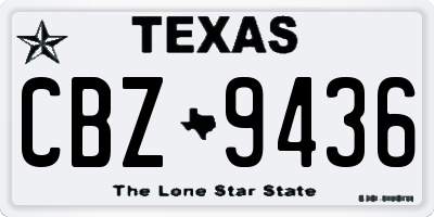 TX license plate CBZ9436