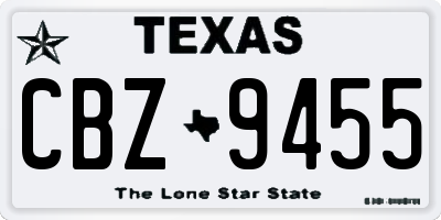 TX license plate CBZ9455