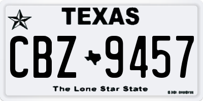 TX license plate CBZ9457