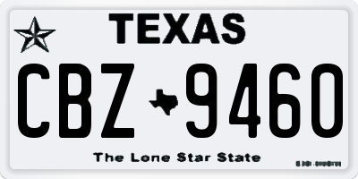 TX license plate CBZ9460