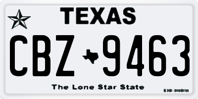 TX license plate CBZ9463