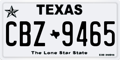 TX license plate CBZ9465