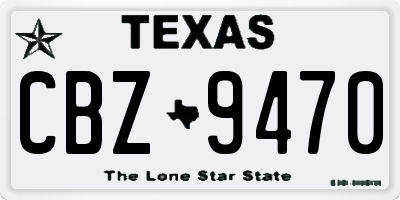 TX license plate CBZ9470