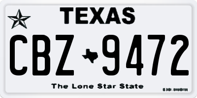 TX license plate CBZ9472