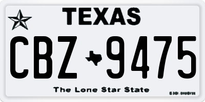 TX license plate CBZ9475