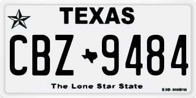 TX license plate CBZ9484