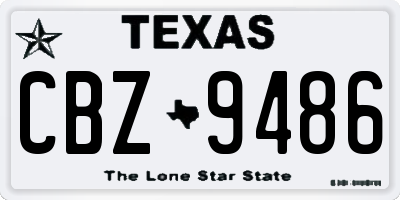 TX license plate CBZ9486