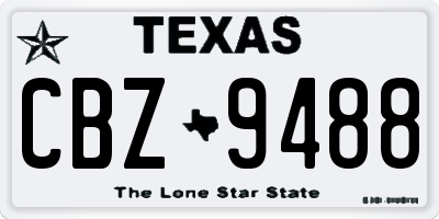 TX license plate CBZ9488