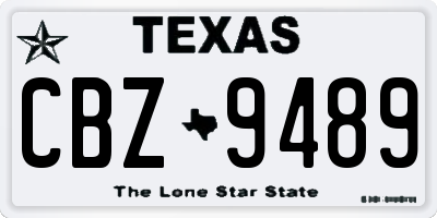 TX license plate CBZ9489