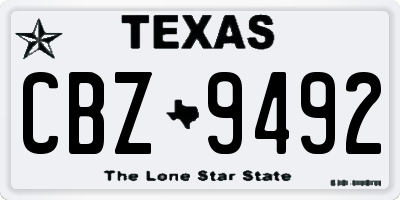 TX license plate CBZ9492