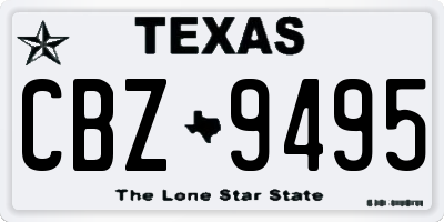 TX license plate CBZ9495