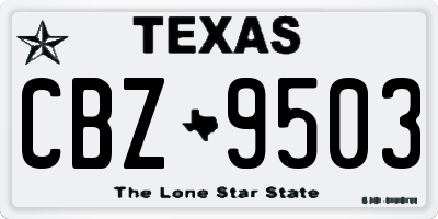 TX license plate CBZ9503