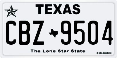 TX license plate CBZ9504