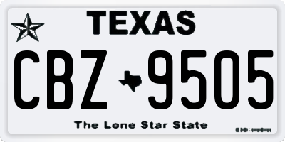 TX license plate CBZ9505