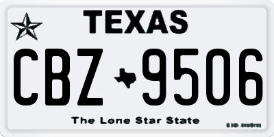 TX license plate CBZ9506