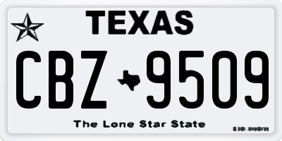 TX license plate CBZ9509