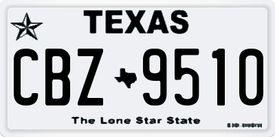 TX license plate CBZ9510