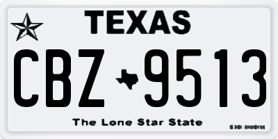 TX license plate CBZ9513