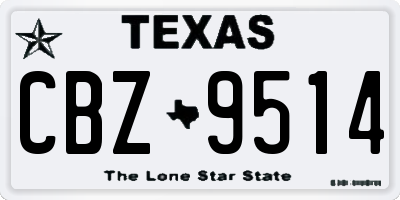TX license plate CBZ9514