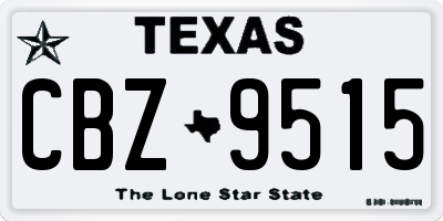 TX license plate CBZ9515