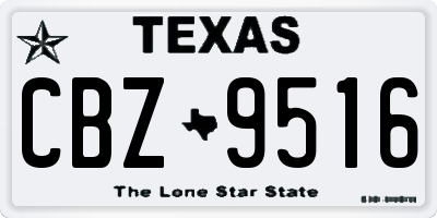 TX license plate CBZ9516