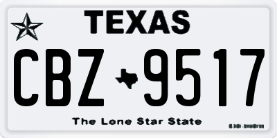 TX license plate CBZ9517
